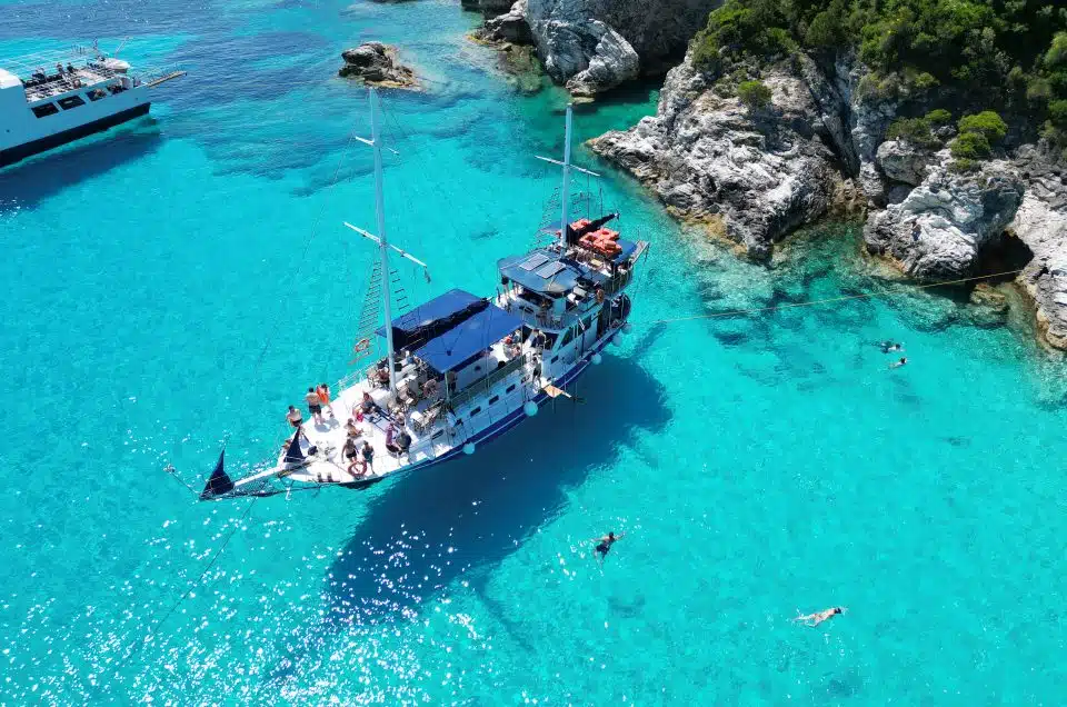 Day cruise boat from Parga to Paxos and Antipaxos in the Ionian Sea